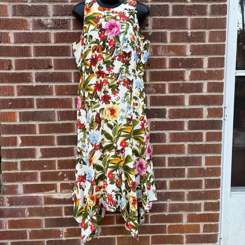 Liz Claiborne Floral Sleeveless Back zipper Fully lined Sheath Dress Size 8